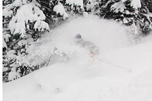 Emanuel Hedvall at Disentis, Switzerland, by Mattias Fredriksson (2). “Look at the snow cloud above the takeoff—that tells you a lot about this shot. Emanuel committed and went Mach 10 down this steep pitch.” —MATTIAS…