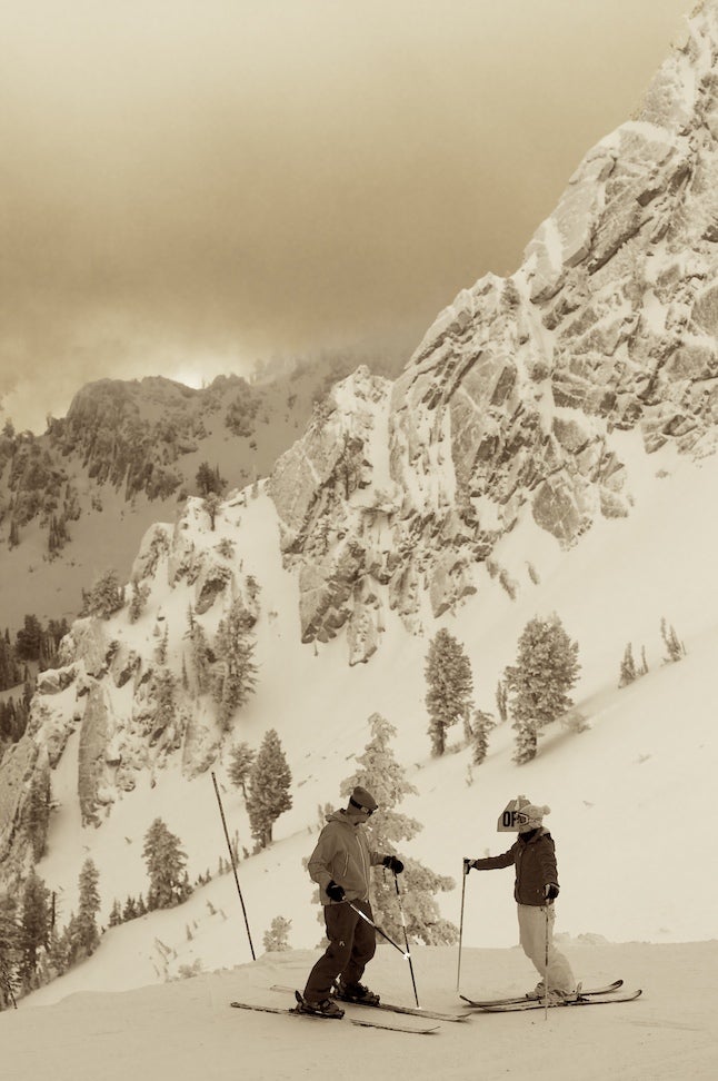 Utah: Almost There Here’s what I remember: The sun is dropping, there’s some skiing, and Snowbasin delivers a basket of snacks and energy drinks to the van to jolt us…