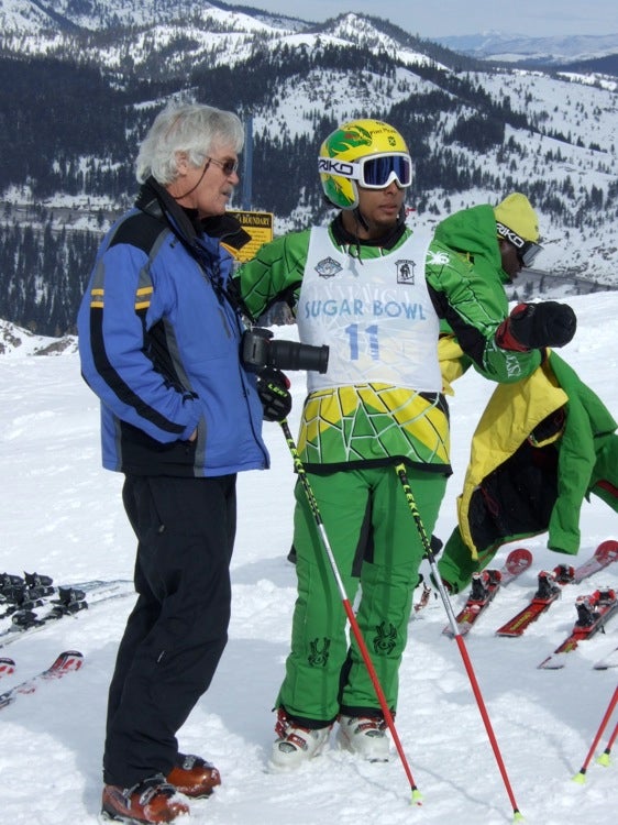 At the Start Errol Kerr relaxes before the start of a FIS skiercross race at Sugar Bowl February 2.I am standing at the second turn on Sugar Bowl’s skiercross…