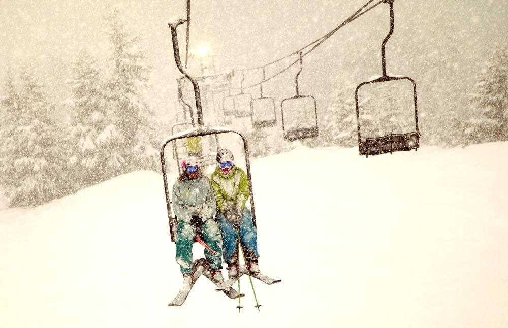 Alyeska Paige Brady and Shaun Raskin on the chair at Alyeska.
