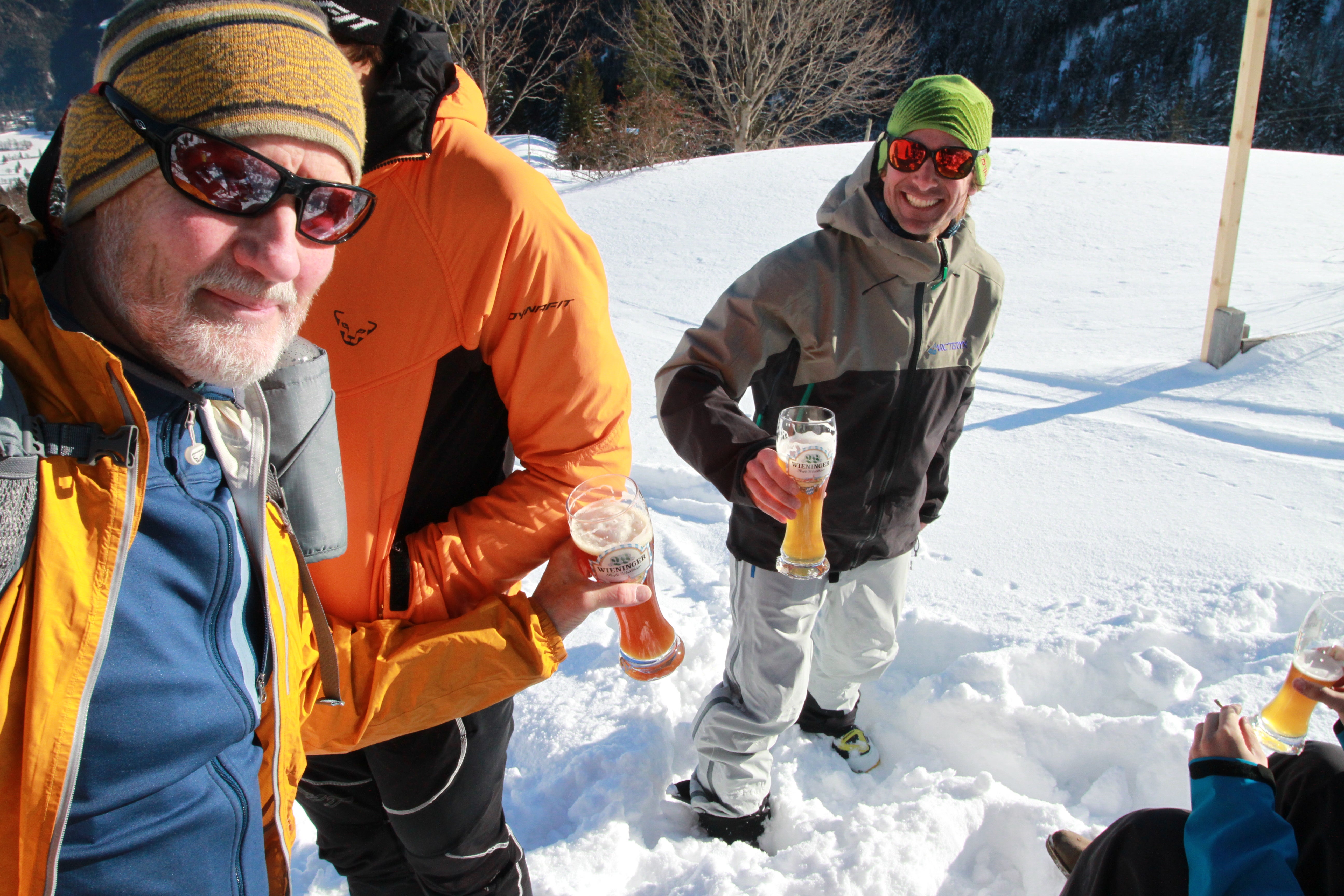 A Day Well Ended Eric Henderson, Dynafit’s North American PR man, and Lou Dawson of Wildsnow.com raise a glass of locally brewed suds, a proper cap to a hell of a day…