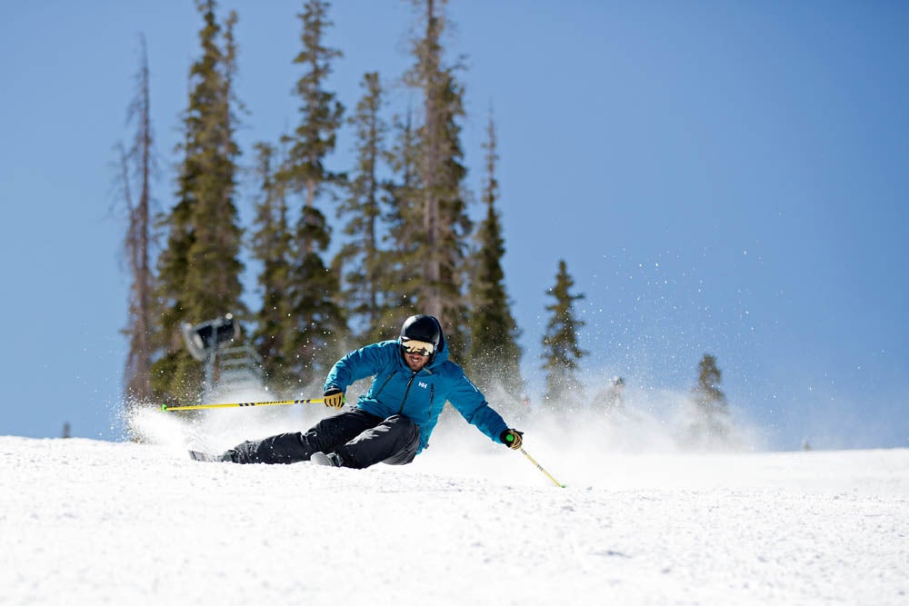 Hard Pack Testing Skiing Magazine editor Kevin Luby tests carvability at A-Basin.