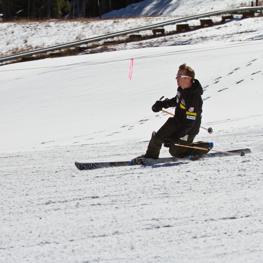 Free Your Heel... Here's a properly executed tele-turn from US Ski Team Chief Press Officer Doug Haney. He's having just as much fun as it looks.