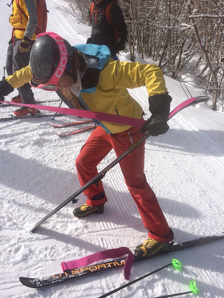 Skimo Clinic On the day before the race, Sari Anderson, gave the Skiing Mag crew a rundown on speedy uphill-downhill transitions. Sari is one of the best…