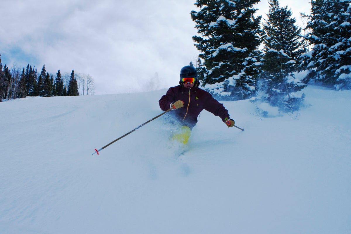 Park City Cold smoke rose from February fresh at Park City.