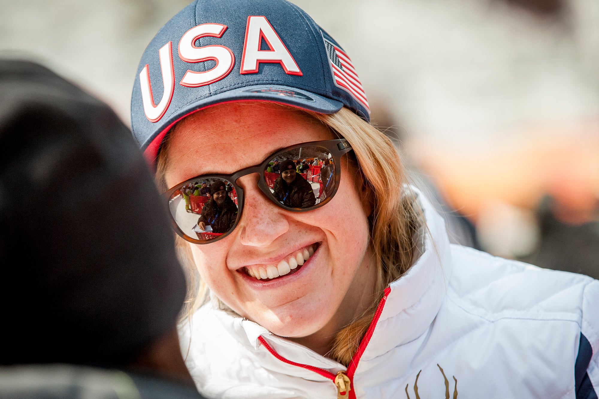 alice-mckinnis-w-downhill-crystal-sagan Alice McKinnis is all smiles after fifth in the Women's Downhill