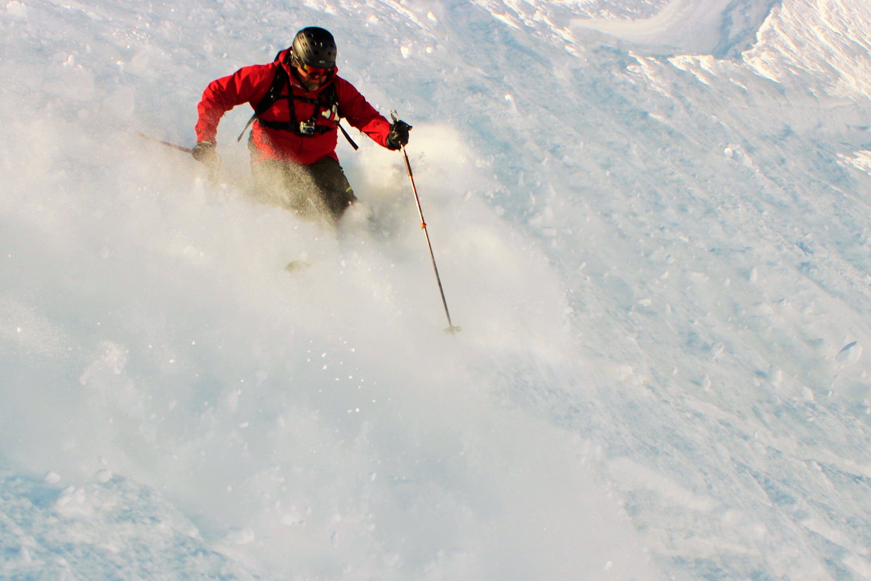 Hannes Deep Close Hannes Schneider enjoys the soft snow of St. Anton.