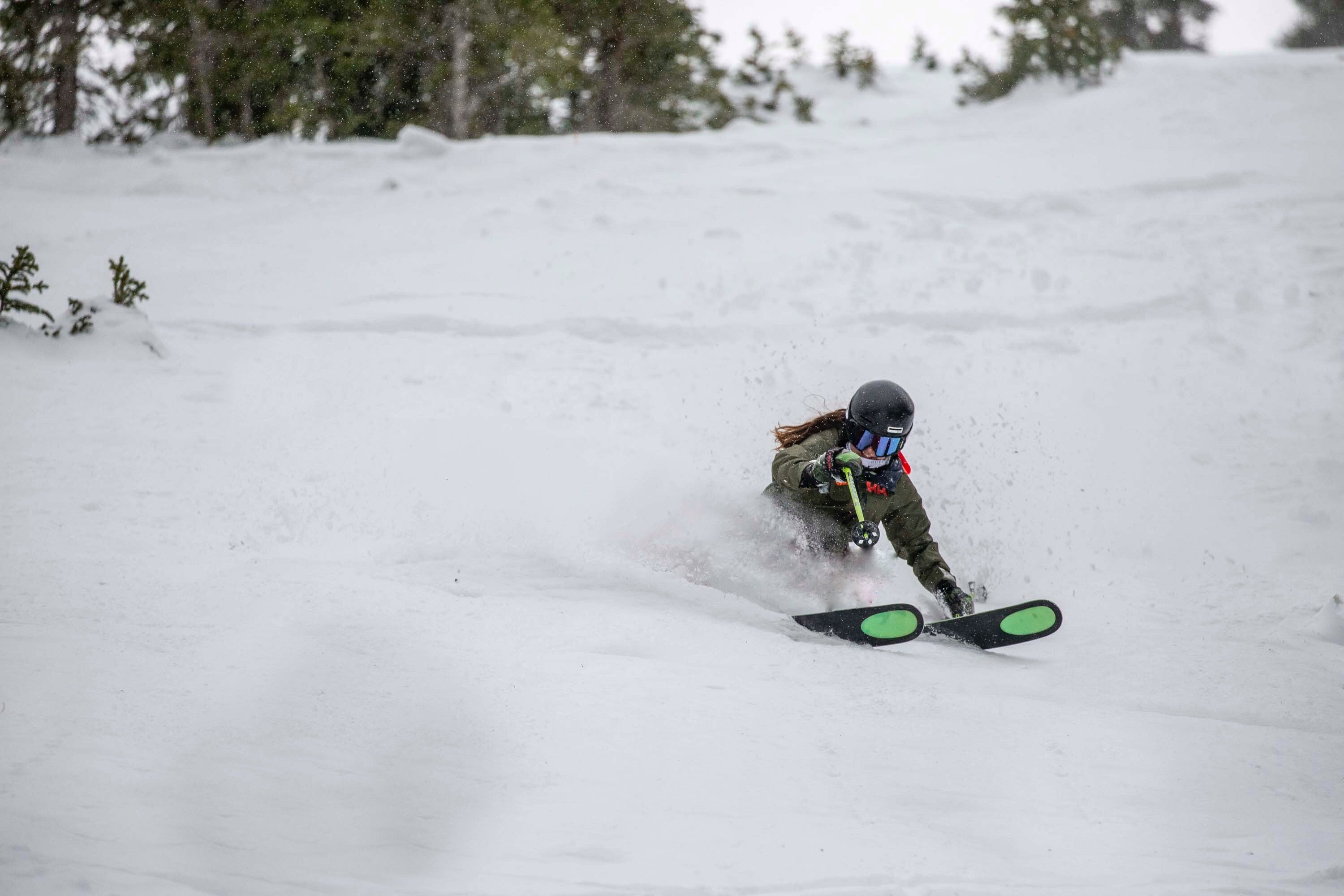 xan Xanthe Demas skiing Aspen Snowmass