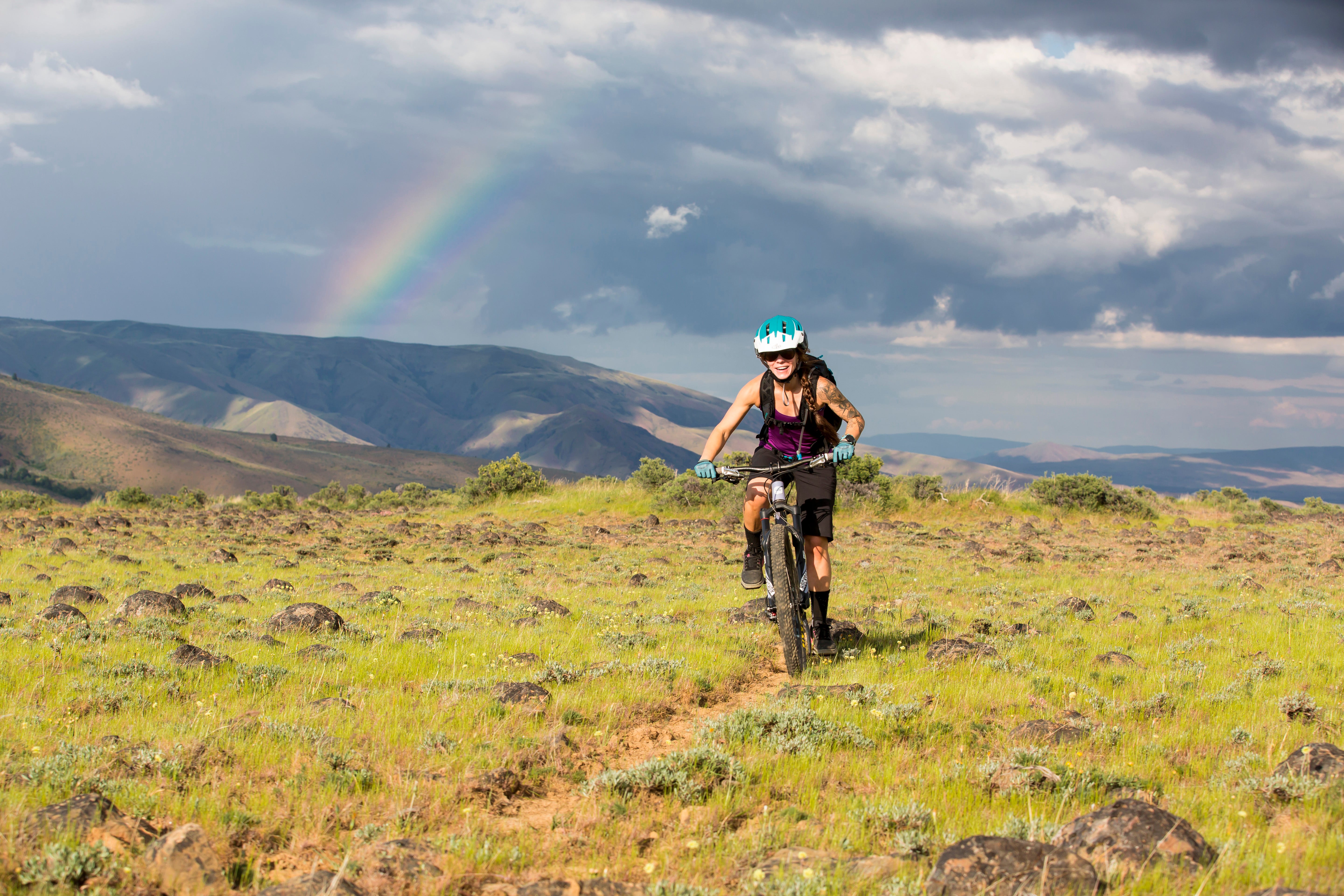 Shan7 Shannon Skouras Mahre enjoying mountain biking at elevation
