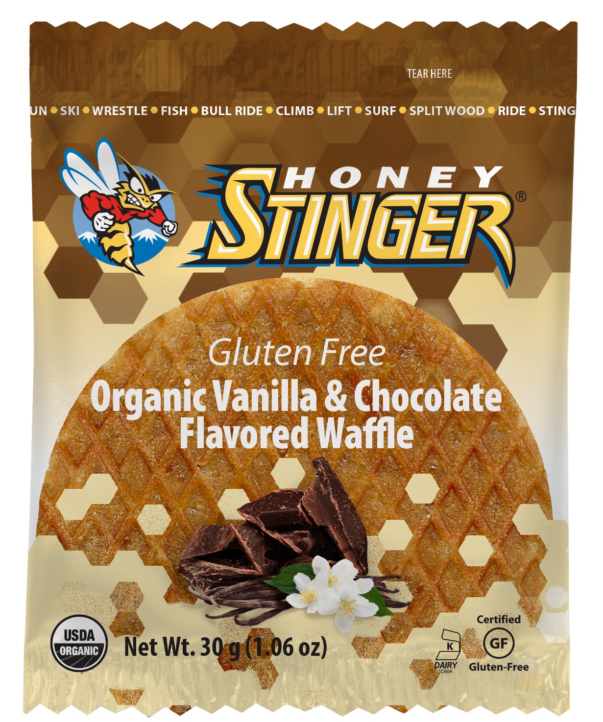 Gluten Free Vanilla & Chocolate Flavored gift guide 2018 GF honey stinger stroopwafel