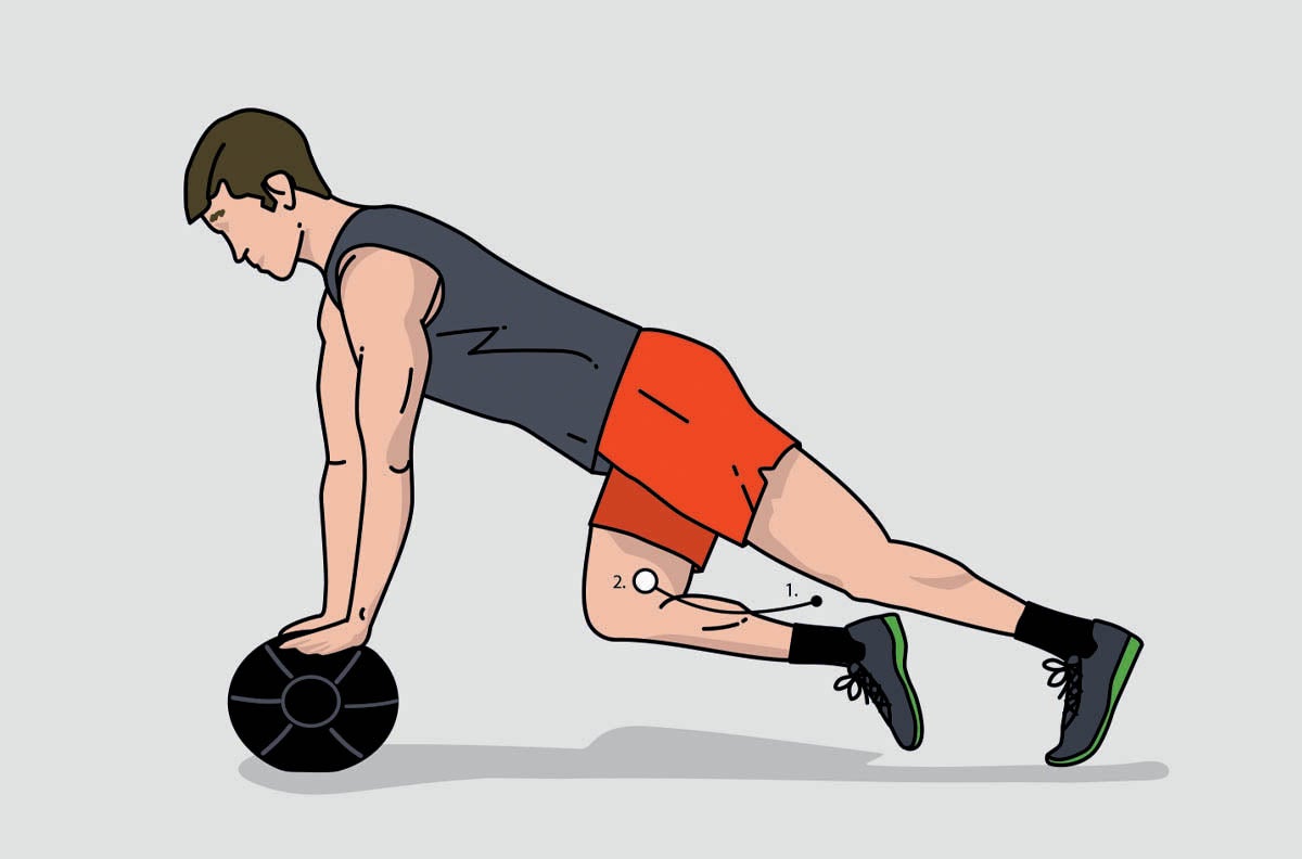 SKI0120-Fitness1 Trunk stability exercise: medicine ball mountain climbers