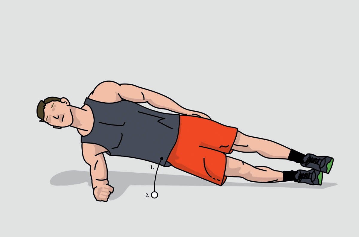 SKI0120-Fitness3 Trunk stability exercise: side hip bridge