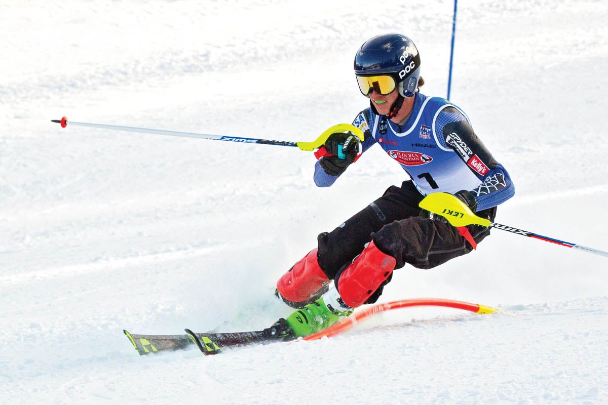 SKI0120-Eldora05v2 Drew Sammond races slalom.
