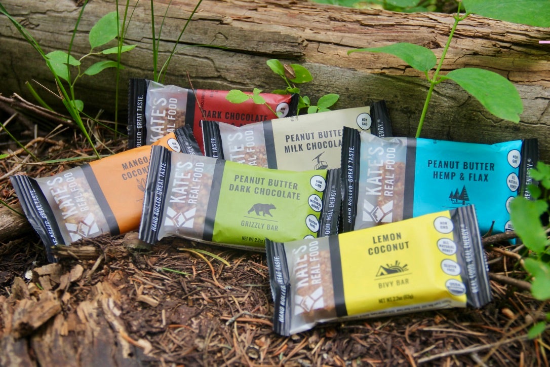 KRF Bar Lineup Kate's Real Food with updated packaging