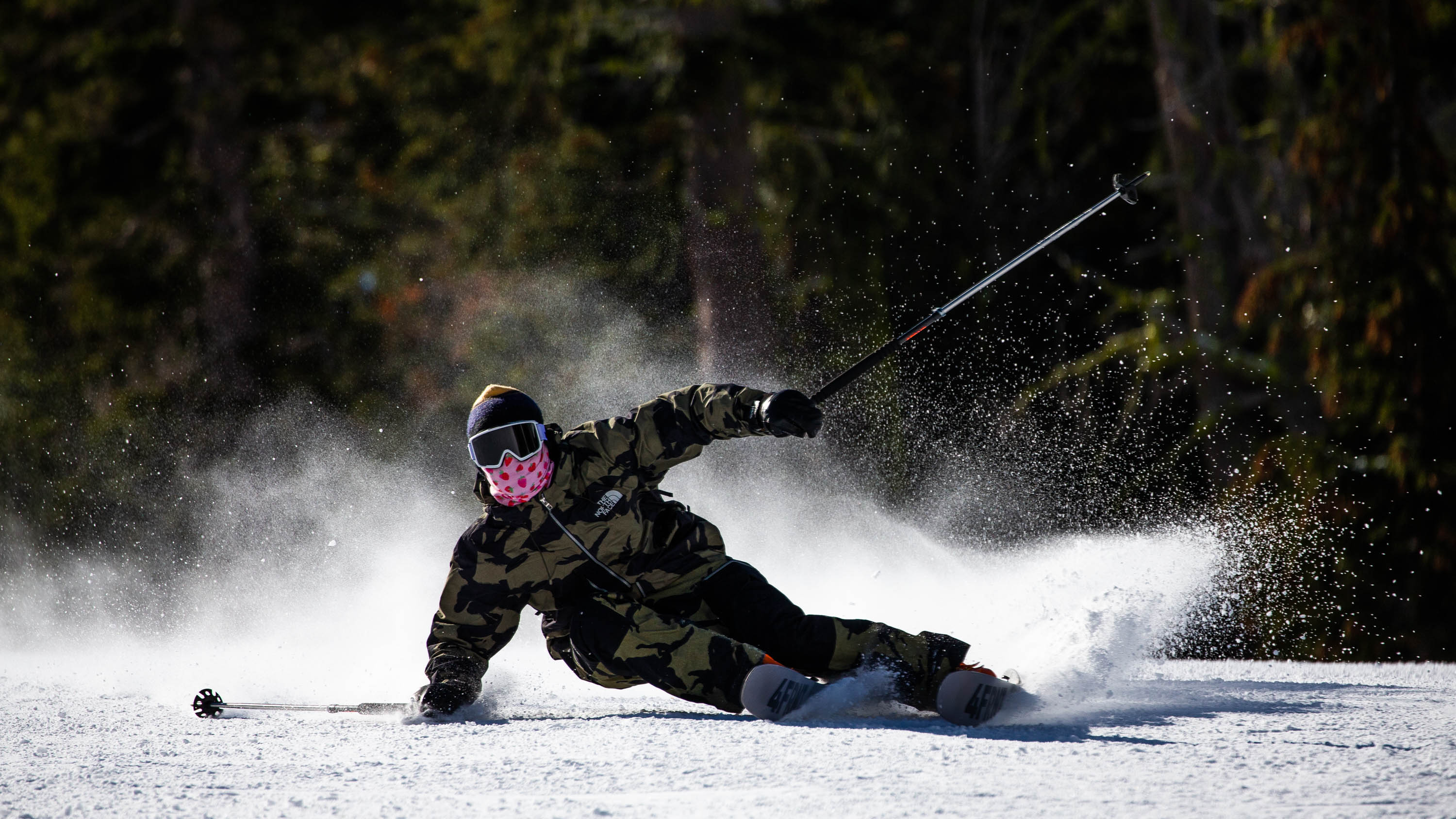Sam Kimmerle, Brand Manager, laying one over PC_ Sam Watson Sam Kimmerle skiing