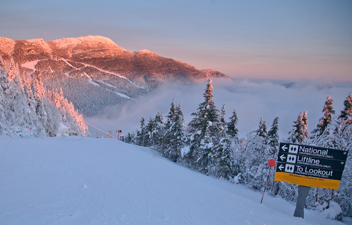 East || No. 7: Stowe, VT Double black diamond trail signs, Stowe Vermont