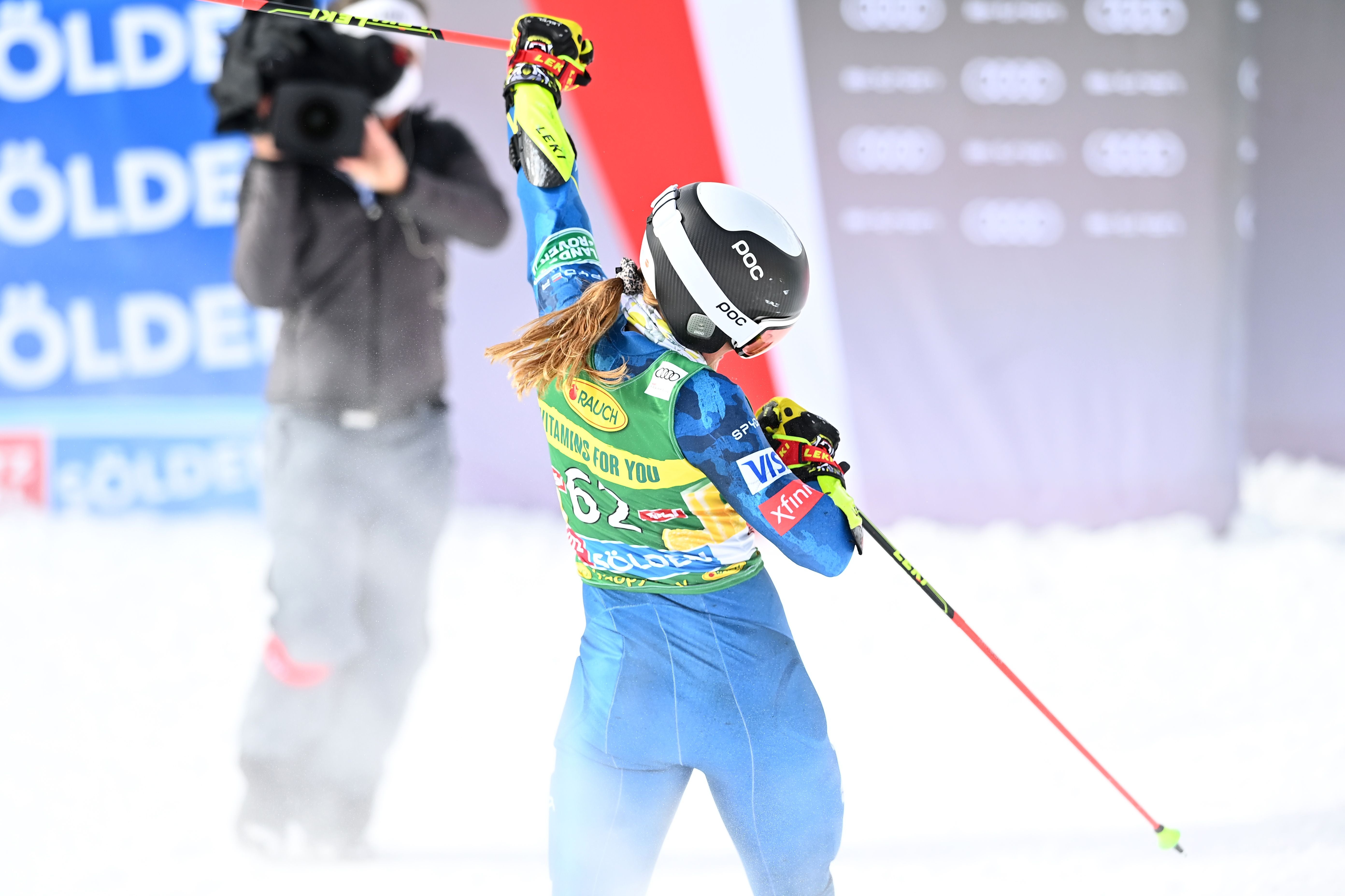 GettyImages-1229118881-moltzan Paula Moltzan celebrates in Solden, Austria 2020