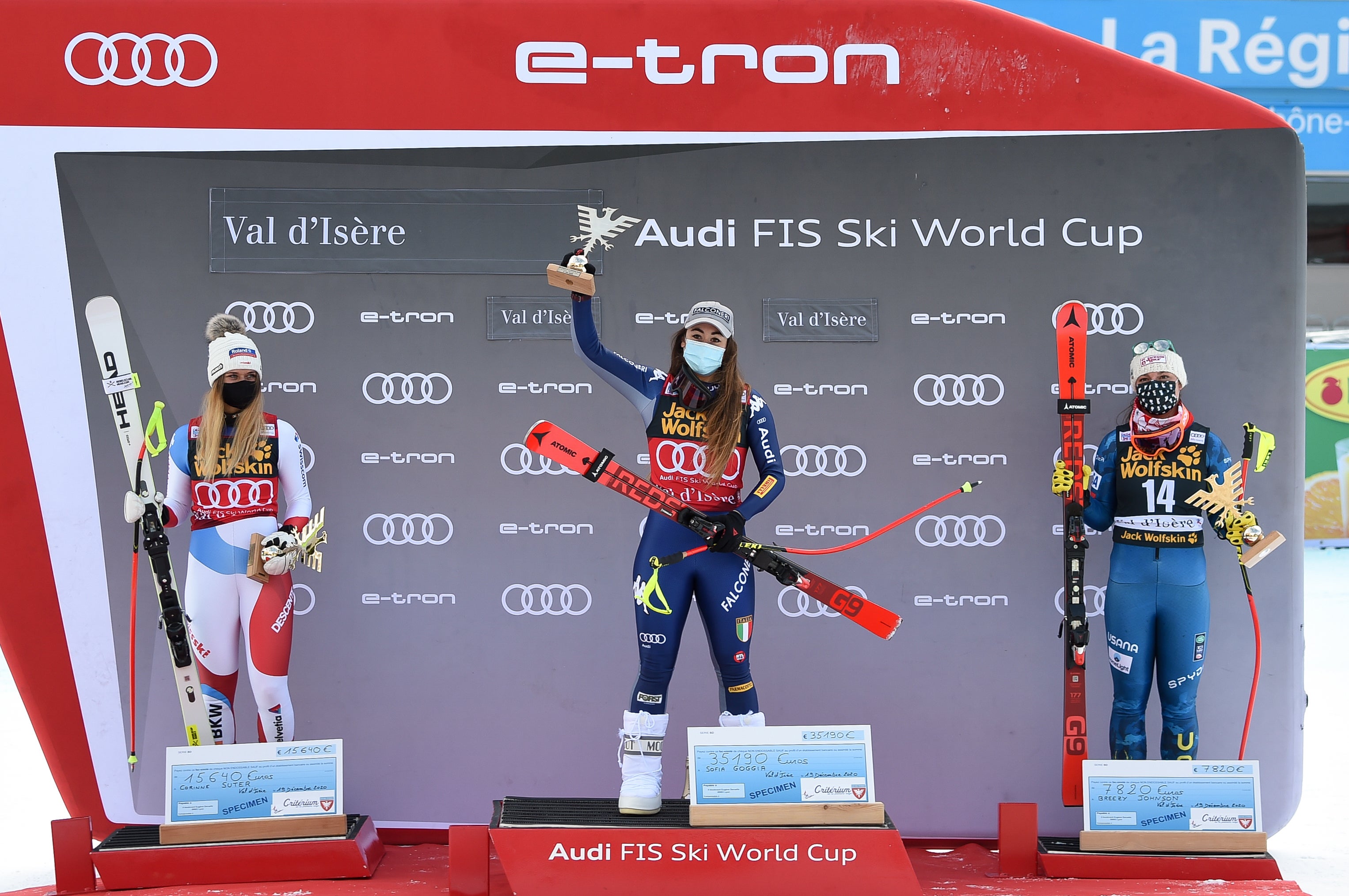 GettyImages-1230205019 Sofia Goggia wins 2020 Val d'Isere Downhill Dec. 19