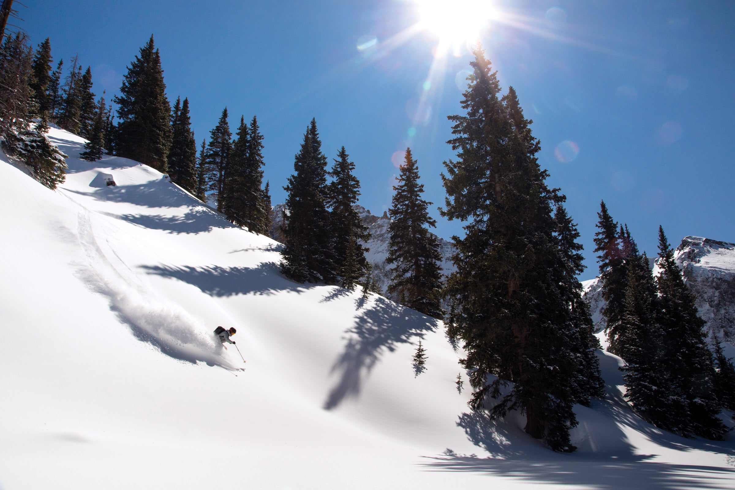 SKI1220-EC8-Observatory-1154 Mellow backcountry terrain right outside the Observatory at Alta Lakes.