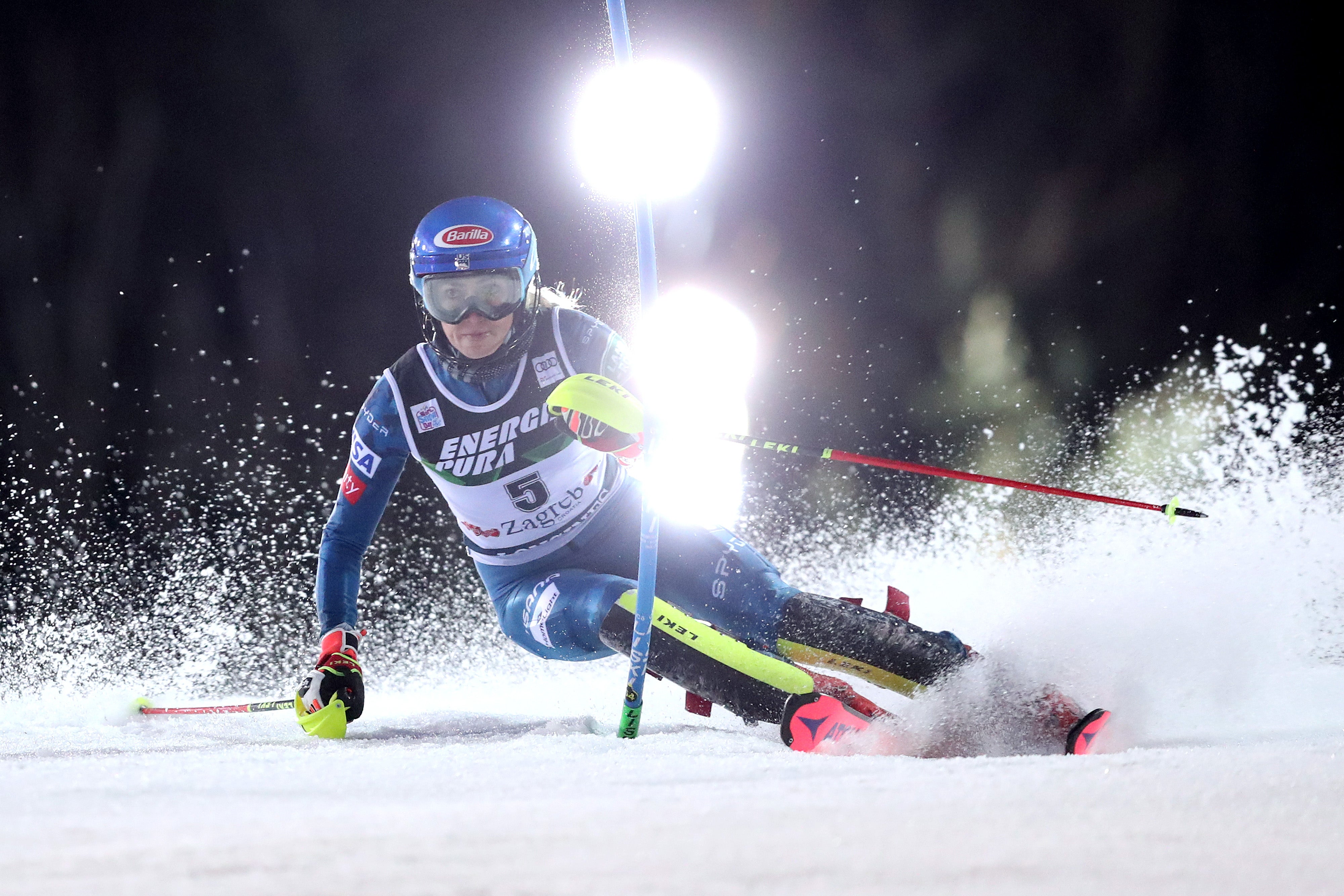 GettyImages-1230407126 Mikaela Shiffrin, 2021 World Cup Slalom, Zagreb Croatia