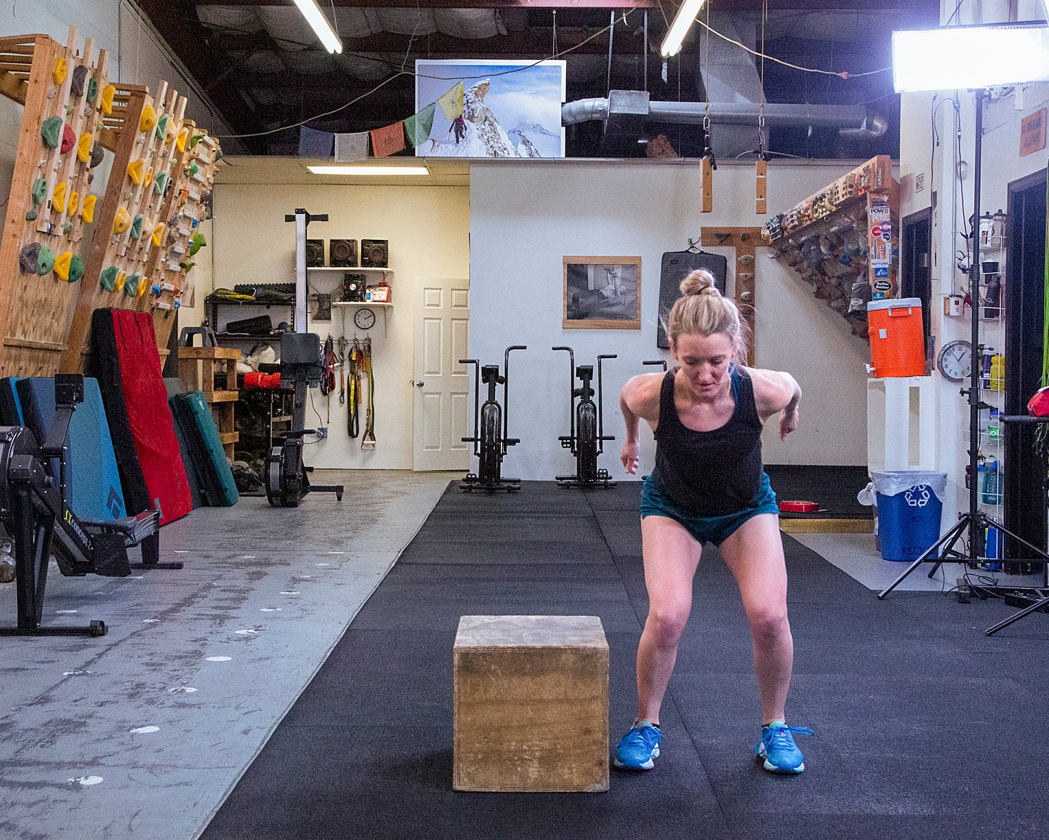 lateral-box-jumps-611 Jessi Hackett, plyometric training at Alpine Training Center in Boulder, Colo.