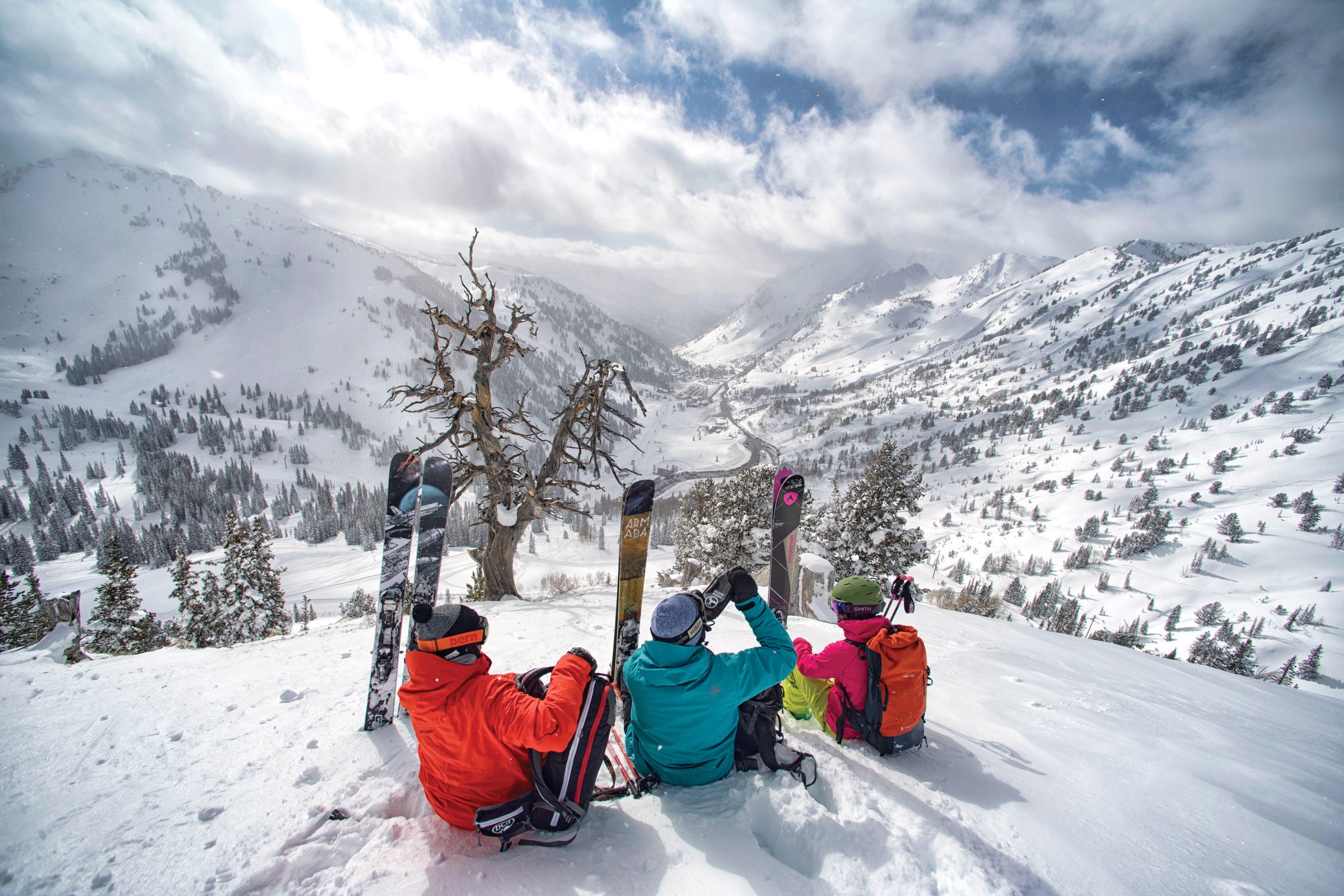 SKI1220-BYA1-byLeeCohen Sitting in the backcountry of Little Cottonwood Canyon