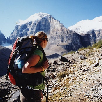 Hiker in Canadian Rockies None