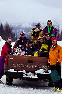 Powder King pickup 0900 Locals on their way back to the hill after an out-of-bounds adventure. (Photo by Henry Georgi)
