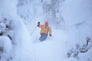 Powder King pow 2 0900 Who cares what you eat or where you sleep as long as it keeps snowing. (Photo by Henry Georgi)