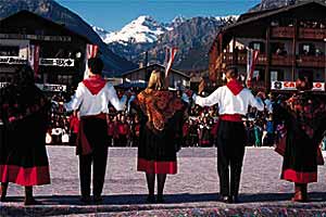 Bormio Dancers Bormio gladly basks in skiing's spotlight, as can be seen at the 1995 World Cup Finals.
