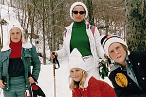 Donna Weinbrect A young Weinbrect (center) with her family at Hidden Valley in New Jersey.