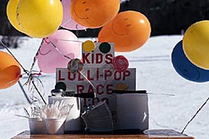 skieast0201c The spoils of victory (and everybody wins in the Lollipop Races.)
