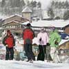 Tuck's: The Thirties Spring skiers arriving en masse at Pinkham Notch.