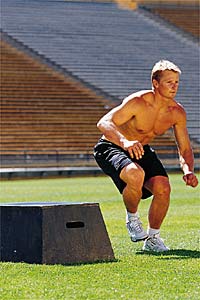 Lateral Jumps C Then jump down to the opposite side of the platform onto your left leg. Stay in an athletic stance as you land. Continue back and forth for three…