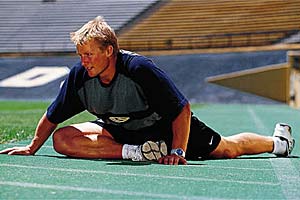 Per's Stretch Get into a lunge position (see Lunge Stretch). Drop the right knee onto the floor in front of you, and bring the foot across in front of your body,…