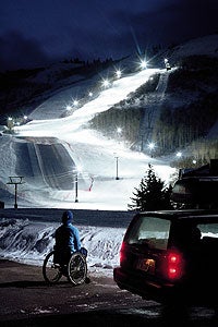 Take a Seat 105 BUZZER TO BUZZER After a long day, Waddell surveys Park City's Three Kings.