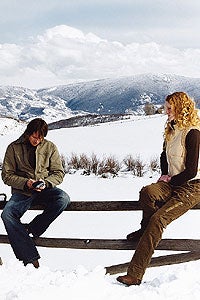 True West 1204 Gamekeeper jacket, $465, denim jean, $145, both by Ralph Lauren Blue Label; vintage boots from F.M. Light & Sons
