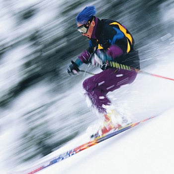 Summer School U.S. Ski Team member Scott Macartney perfects his downhill technique on a training run at Chile's Termas de Chillan.