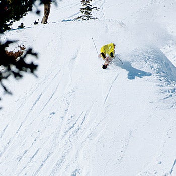 The Crossover Kid, March 2005 In the next five shots, I stay tucked in a ball and cross my skis. I remind myself to relax.