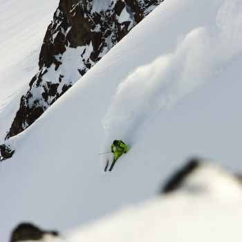 Alps Steeps Sverre rips a turn down one of the numerous steep colouirs in the Lyngen Alps.PHOTO: Dominique Daher