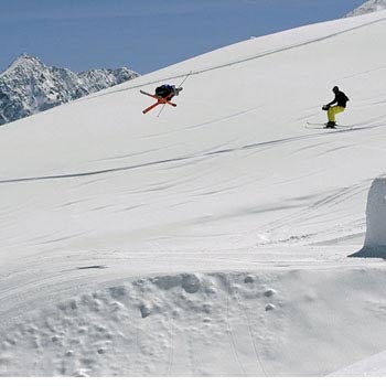 Solden Shoot Richard Permin all crossed up for the follow cam shots on his Sweetspot shoot in Solden, Austria.PHOTO: Rudi Wyhlidal