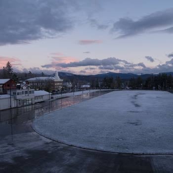 Lake Placid, NY This is a shot of the Olympic Speed Skating Oval in Lake Placid where EricHeiden won 5 Olympic gold medals in 1980. Visitors can skate nightly on…