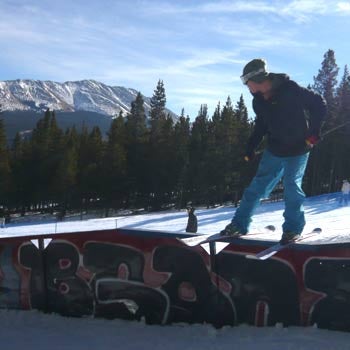 Practice Makes Perfect There were some really talented freeskiers and riders practicing in the park all day.