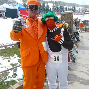 Oompah Land These guys are serious. Serious about traffic safety suits. And beer. And eyebrows. And pond skimming, of course.