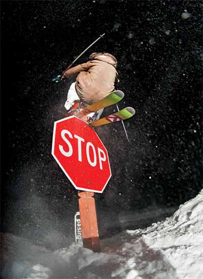 Endless Night Skier: Pat Baskins Location: Connor Walberg -SKIING MAGAZINE, November 2008