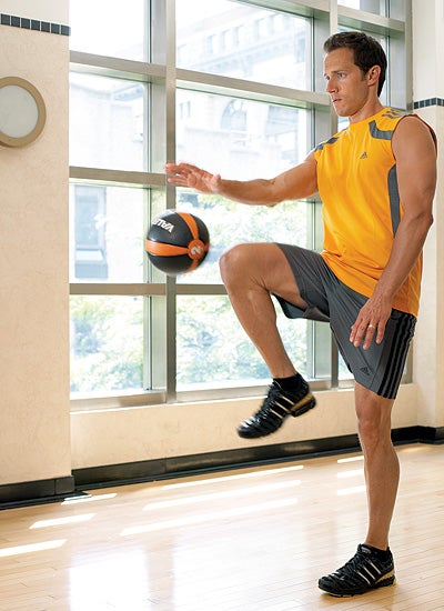 Charging Steeps: Lunging Power Incorporate medicine balls into your workout routine to build coordination