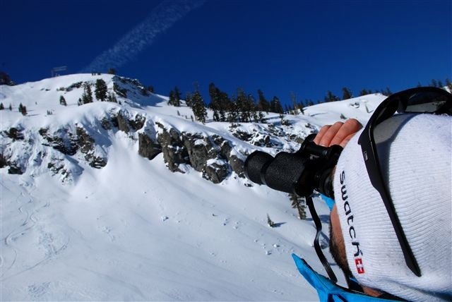 Keeping a Look Out Seb Michaud of France scopes his line at Squaw Valley. Riders were given the opportunity to scope the Nissan Tram Face on Saturday, but due to…