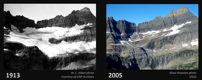 Shepard Glacier Located in Glacier National Park, Montana. For more information about the USGS Repeat Photography Project, visit www.nrmsc.usgs.gov.