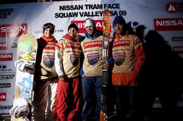 The Four Winners Aline Bock of Germany, Ane Enderud of Norway, Aurélien Ducroz of France, and Xavier de Le Rue of France stand on the winners podium at the closing…