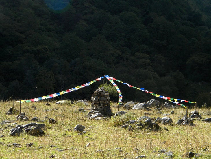 Prayer Flags No expedition is safe without a base-camp chorten and No expedition is safe without a base-camp chorten and prayer flags for the puja. for the puja.